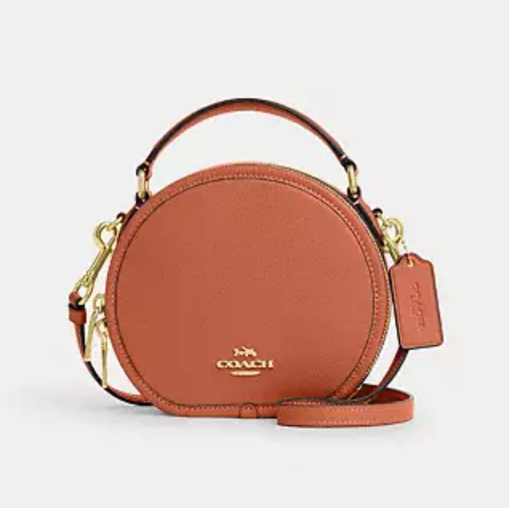 COACH CO987 Canteen Crossbody Bag Refined Pebble Leather Gold/Sunset